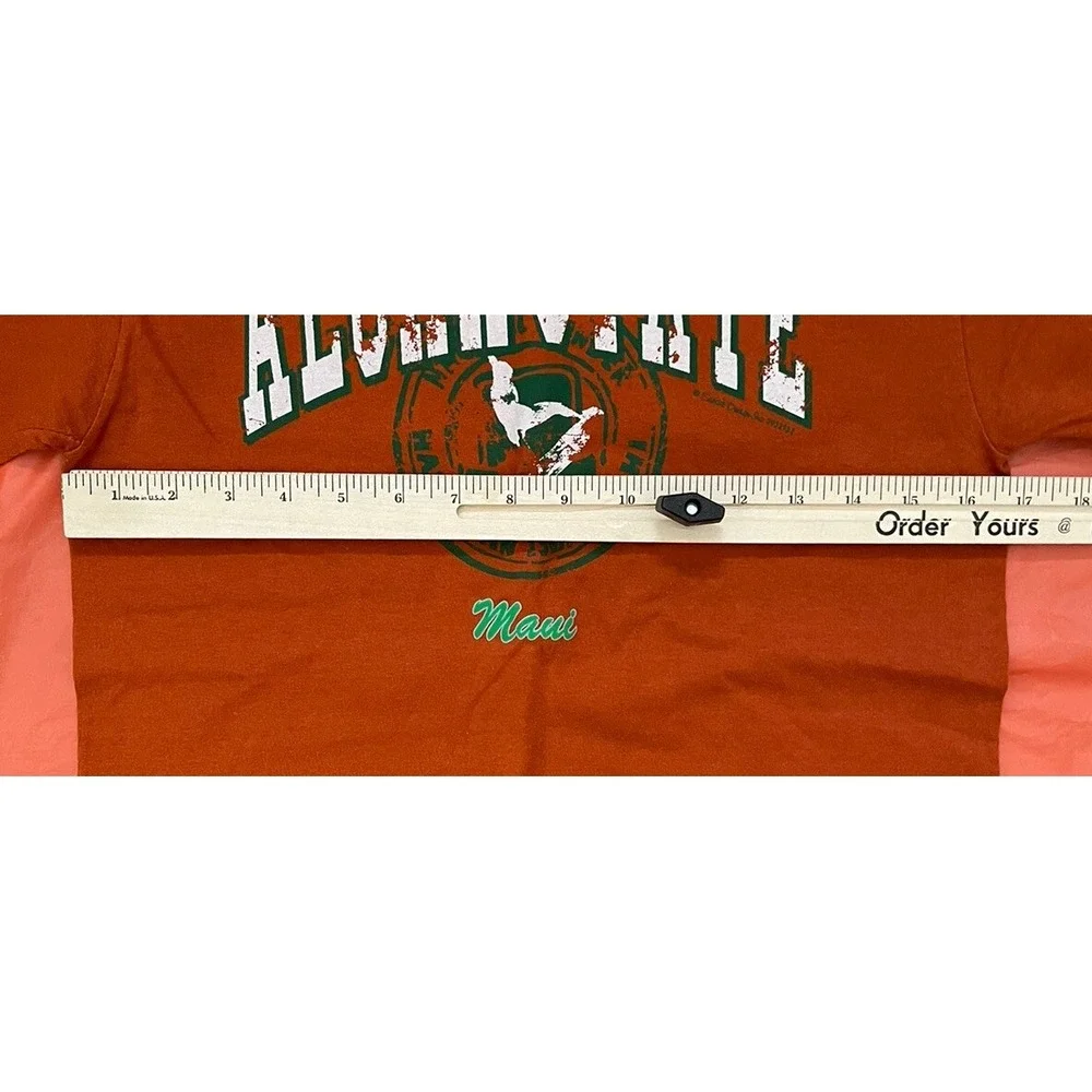 Aloha State Maui Womens Size Small Orange Short Sleeve T-Shirt Russell Athletics
